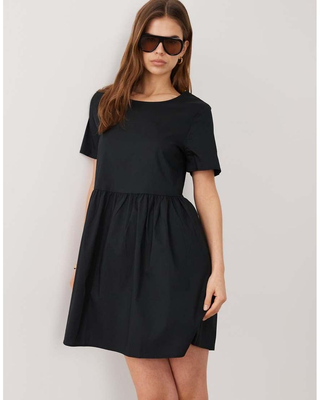 Jdy Black Short Sleeve Mini Dress