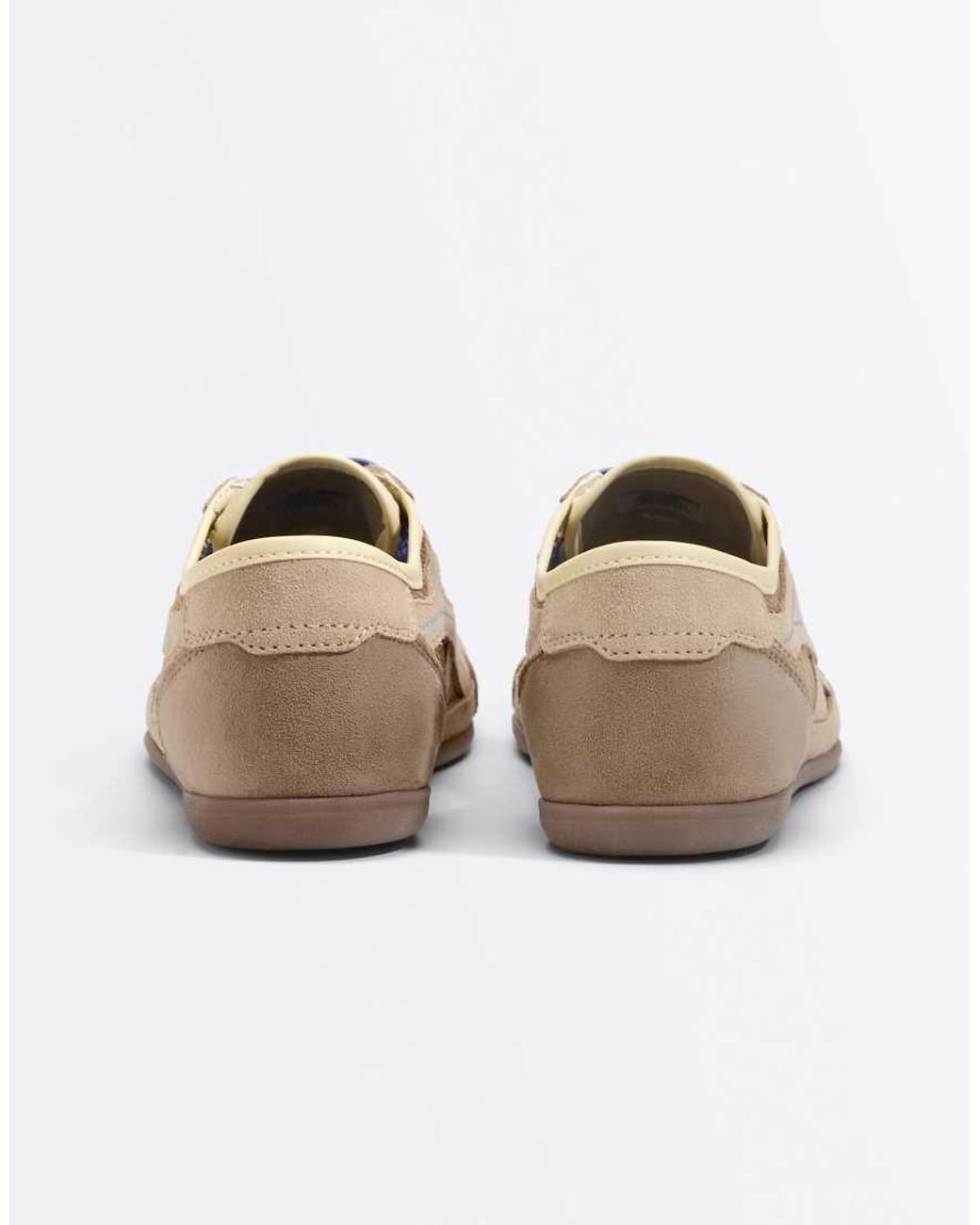 Oysho White Leather And Mesh Sport Trainers