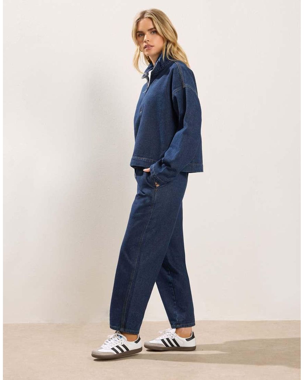 PixieGirl Blue Petite Pull On Barrel Jeans