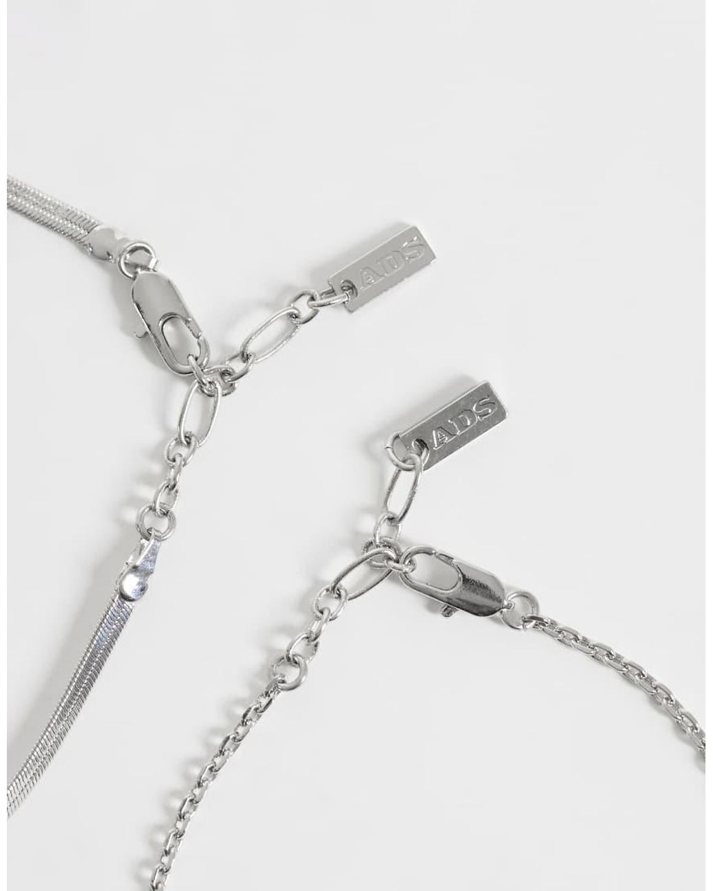 ASOS White 2 Pack Snake Chain And Cross Charm Bracelet for men
