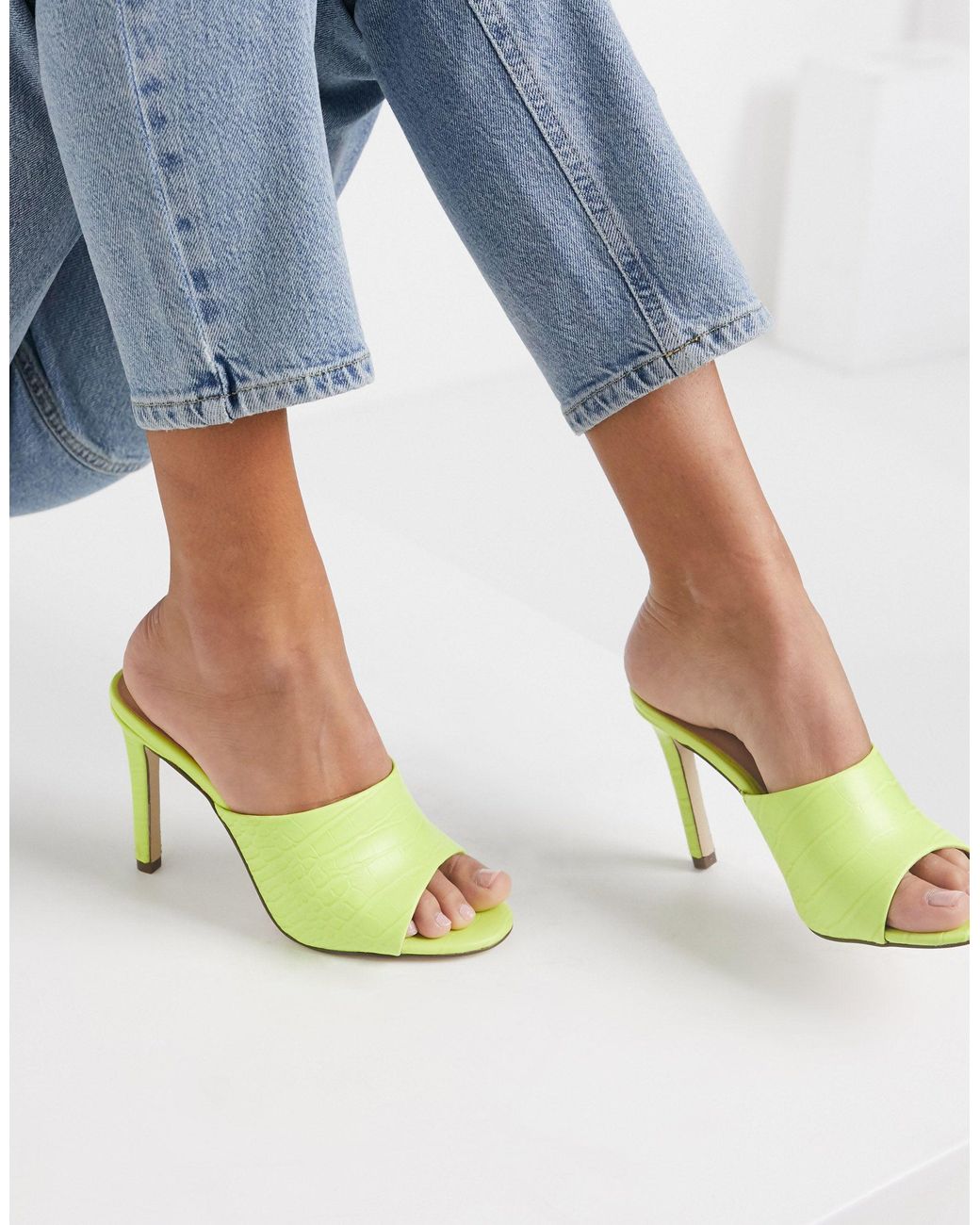 Vegan heeled mules sales