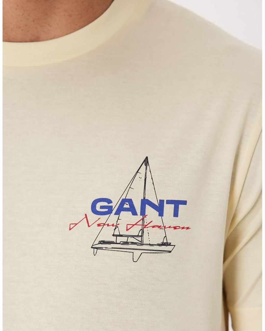 Gant Natural Coastal Chest Print T-Shirt for men