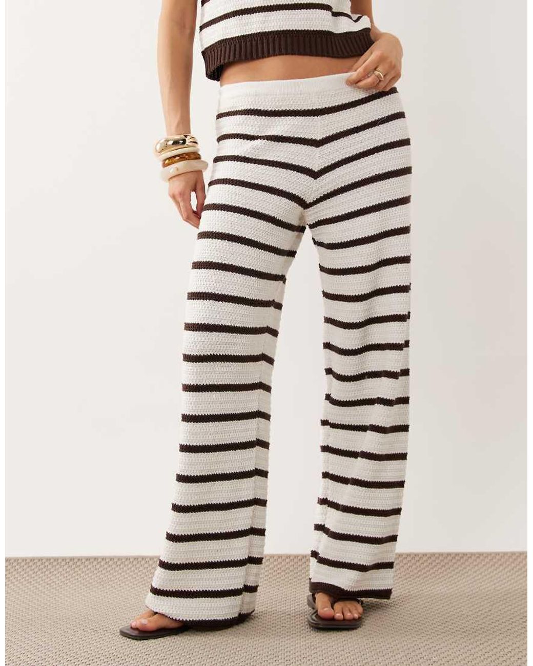ASOS White Crochet Knit Beach Pants