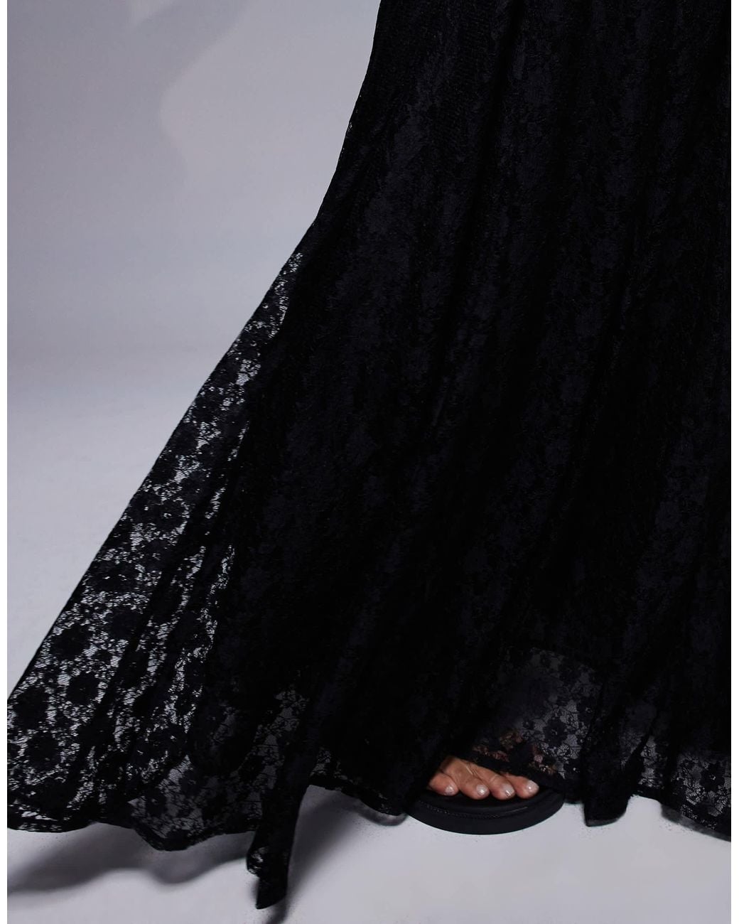 ASOS Full Lace Godet Maxi Skirt in Black | Lyst