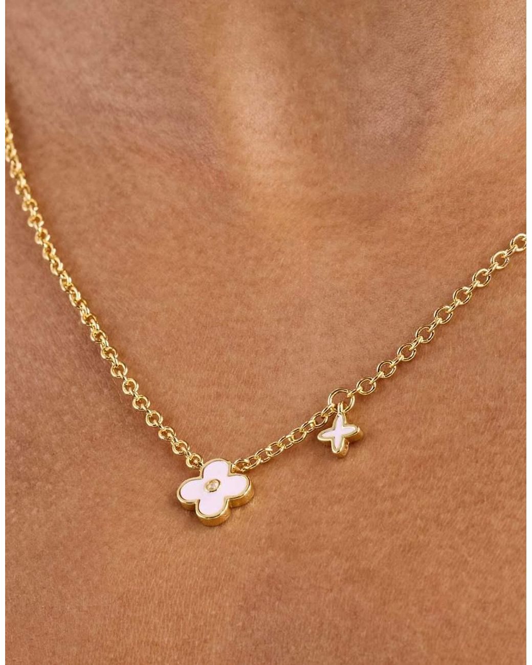 CERNUCCI Metallic 10Mm Double Motif Enamel Necklace