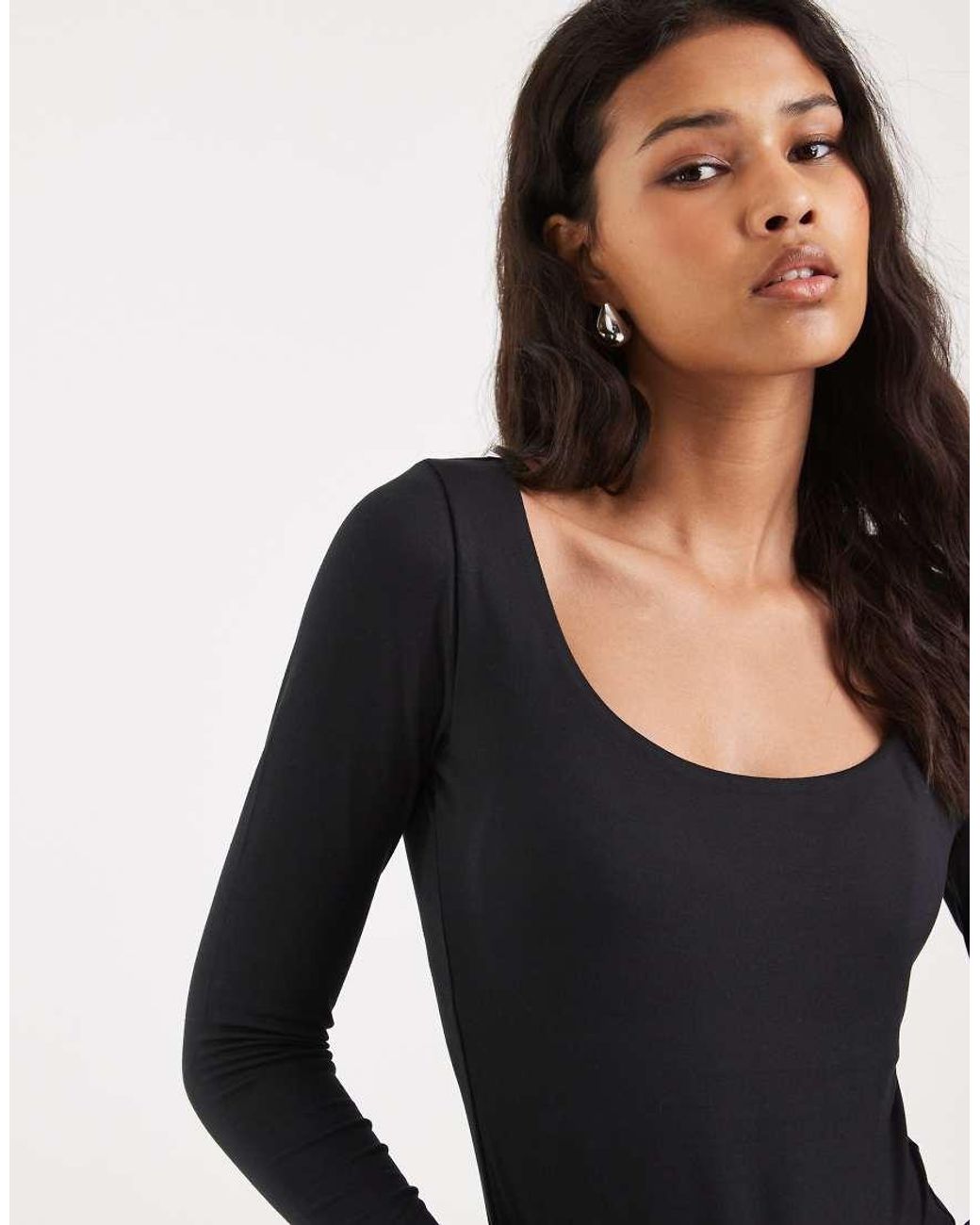Hollister Black Long Sleeve Seamless Scoop Neck Top