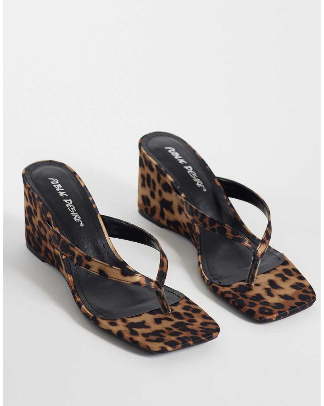 Public Desire Brown Luisa Wedge Sandals