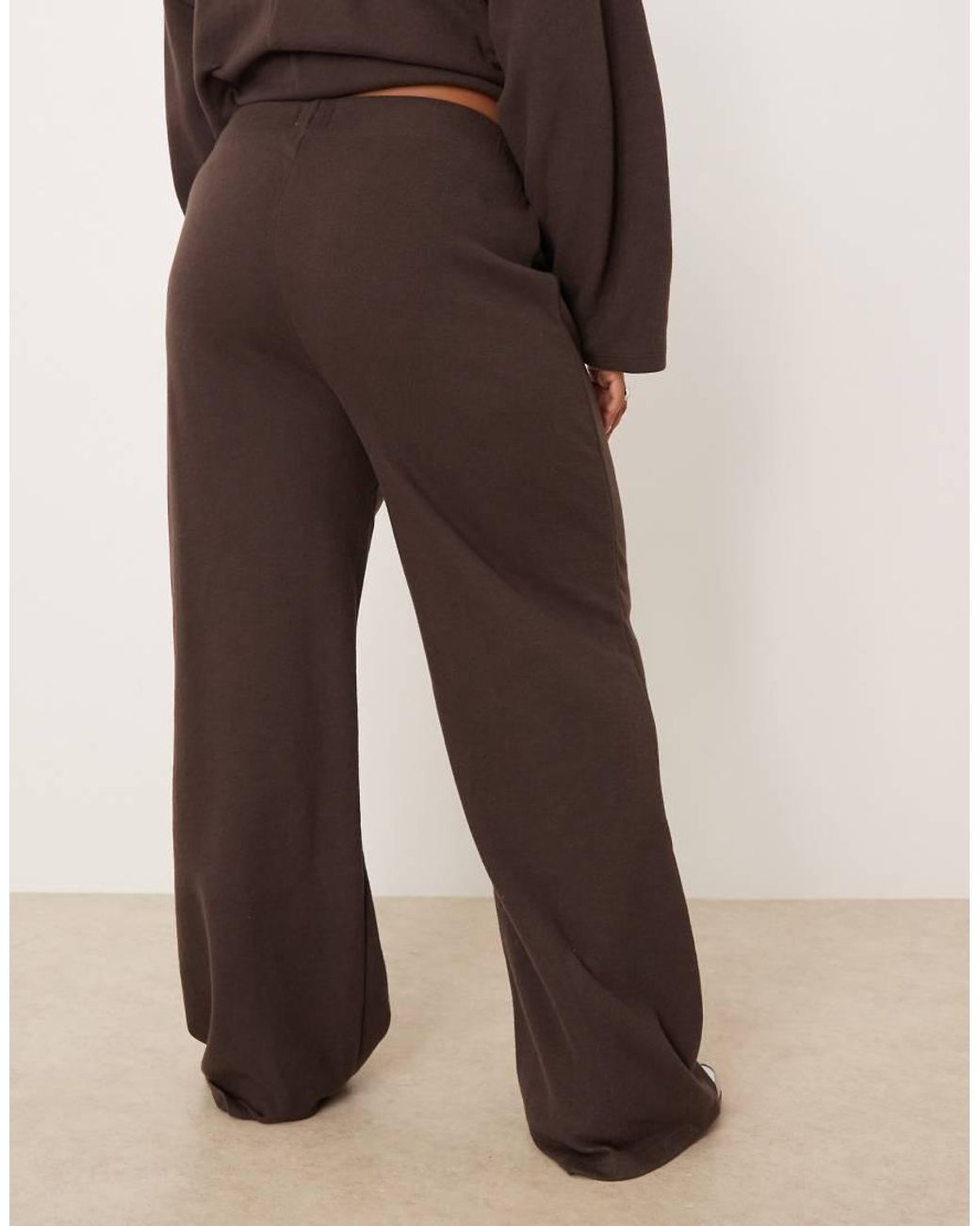 ASOS Brown Asos Design Curve Supersoft Co-ord Wide Leg jogger