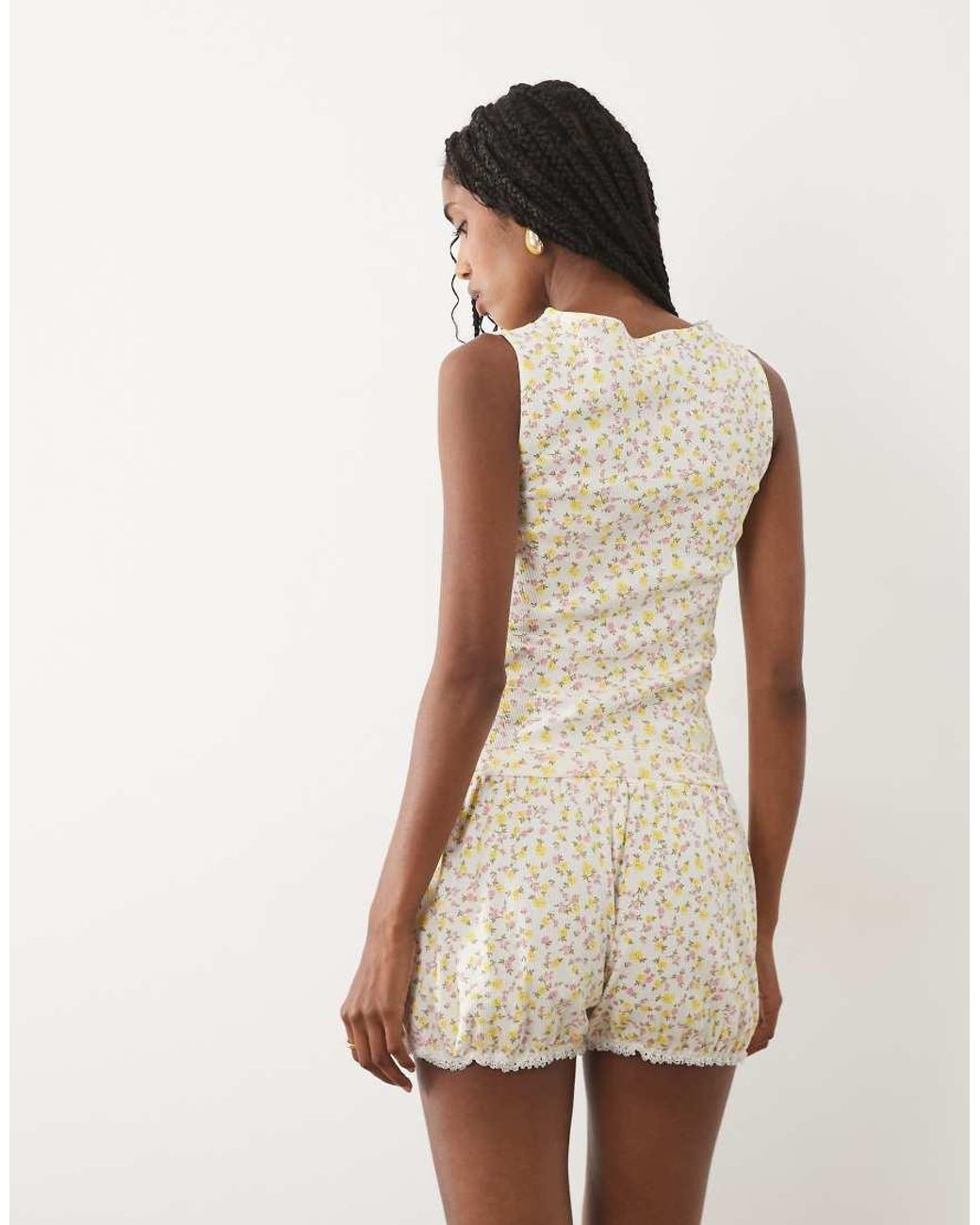 Miss Selfridge Natural Mini Bloomer Short Co-ord
