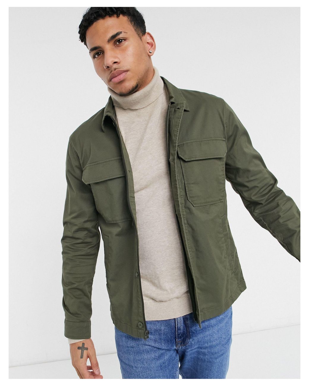 Abercrombie & Fitch Shirt Jacket in Green for Men | Lyst UK