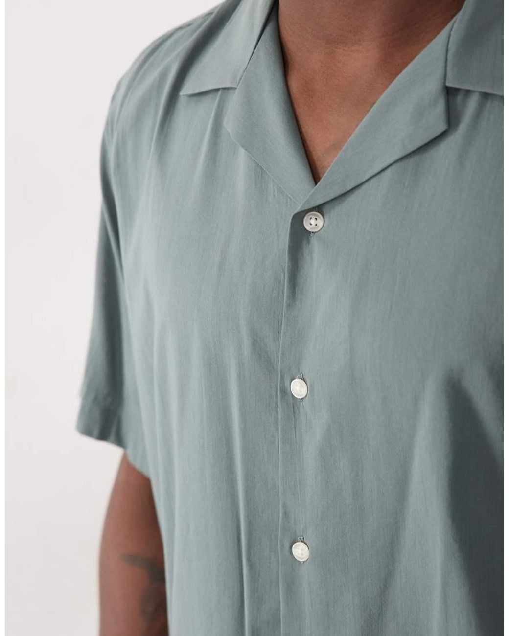 SELECTED Gray Short Sleeve Shirt for men