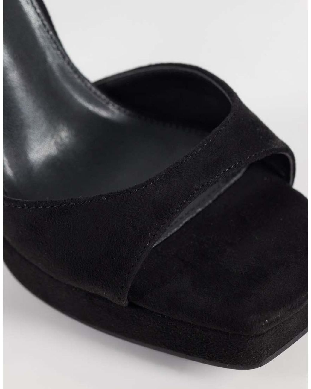 Public Desire Black Rhoda Platform Heeled Sandals