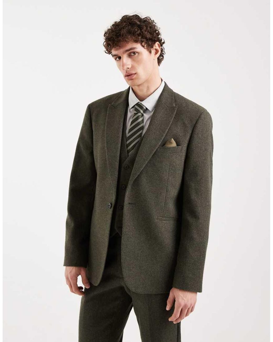 ASOS Gray Wool Mix Slim Suit Jacket for men