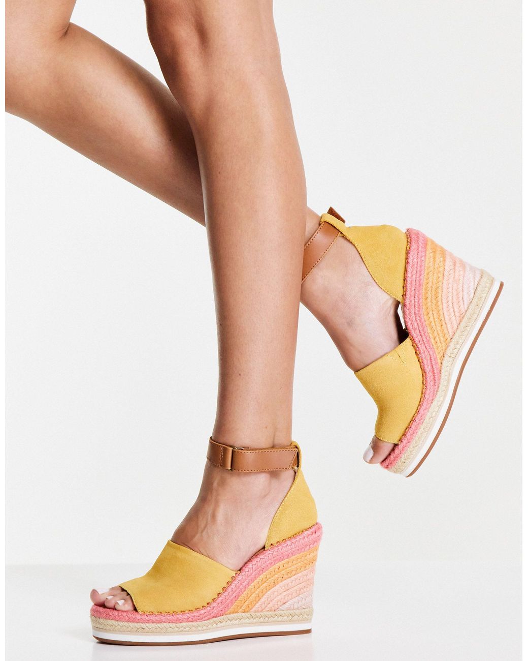 Yellow suede on sale wedges