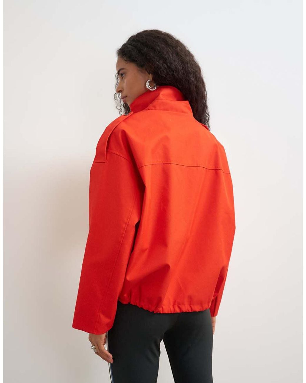 TOPSHOP Red Bubble Hem Trench