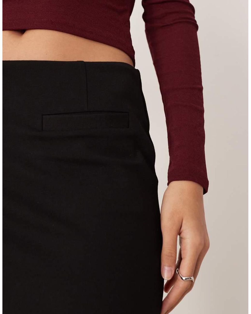ASOS Red Ponte Micro Mini Skirt With Pocket Detail