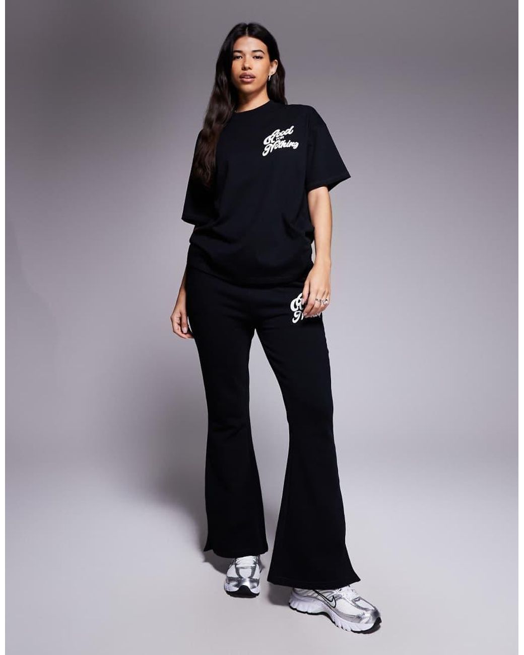 Good For Nothing Black Oversized Puff Print T-Shirt