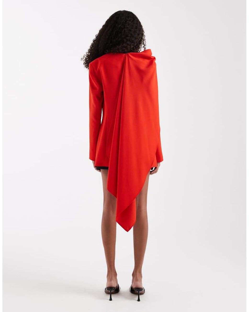 River Island Red Double Breasted Cape Detail Blazer