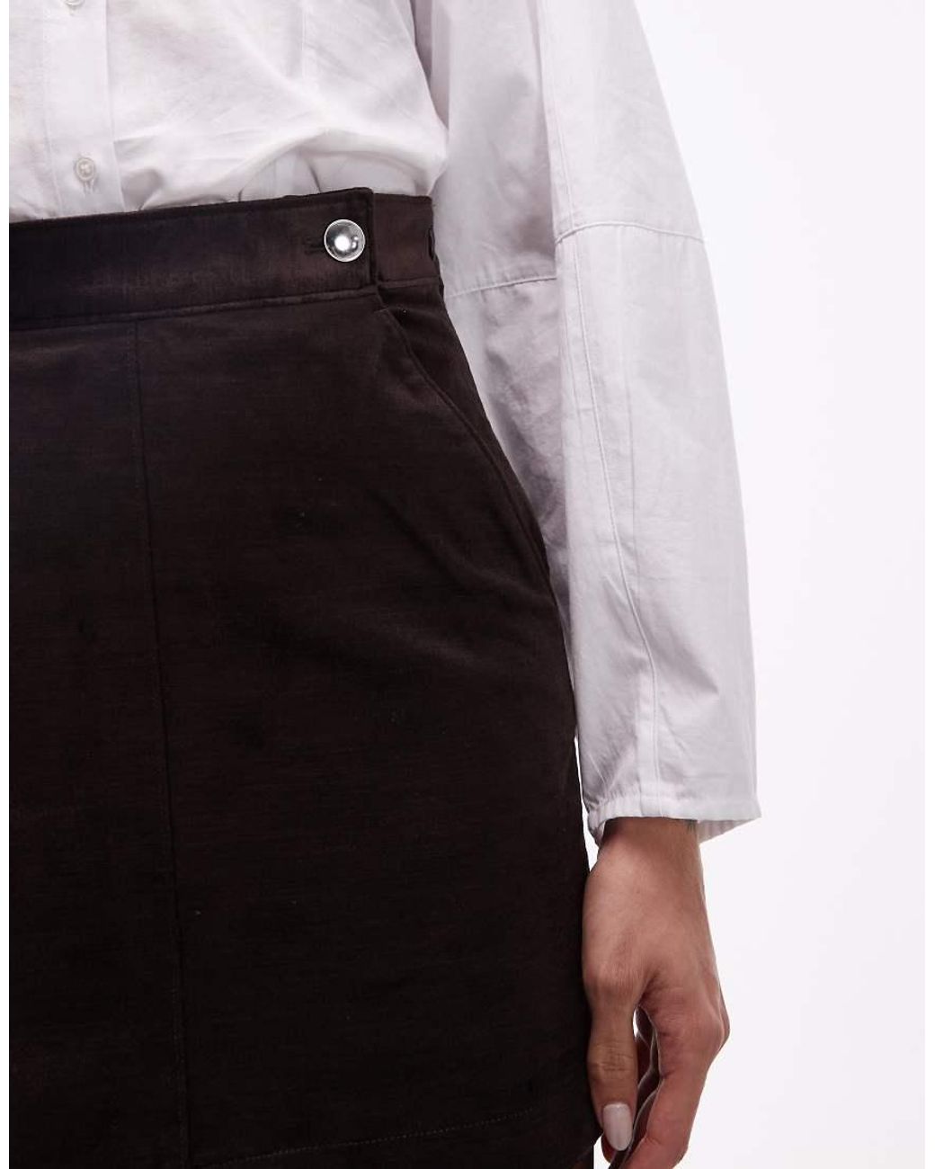 & Other Stories White Button Details Velvet Mini Skirt