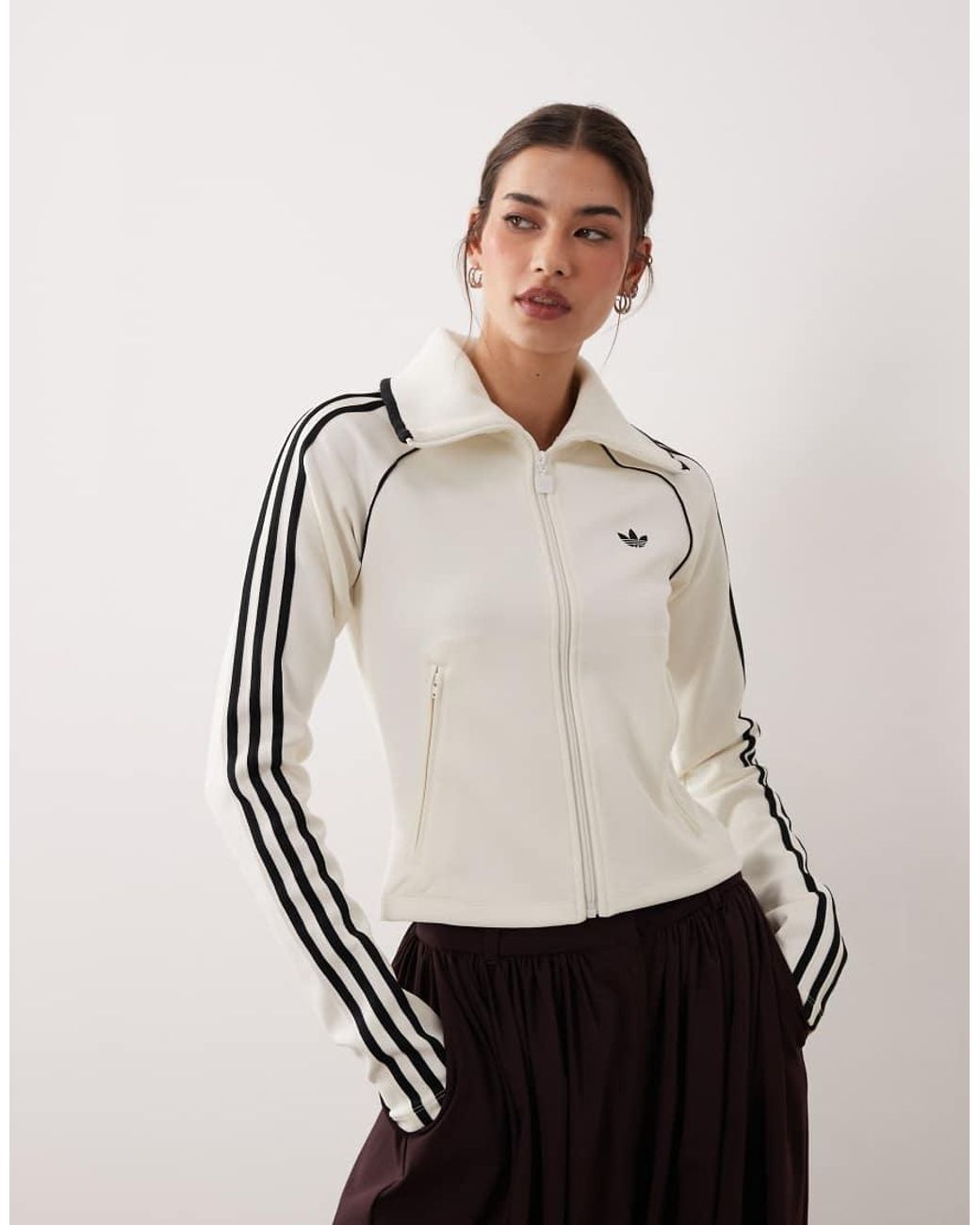 Adidas Originals Natural Slim Fitted Firebird Track Top