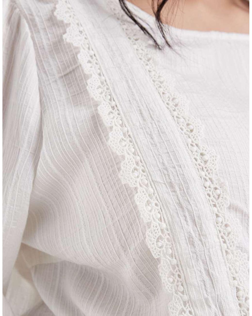 ONLY White Ruffles Details Blouse