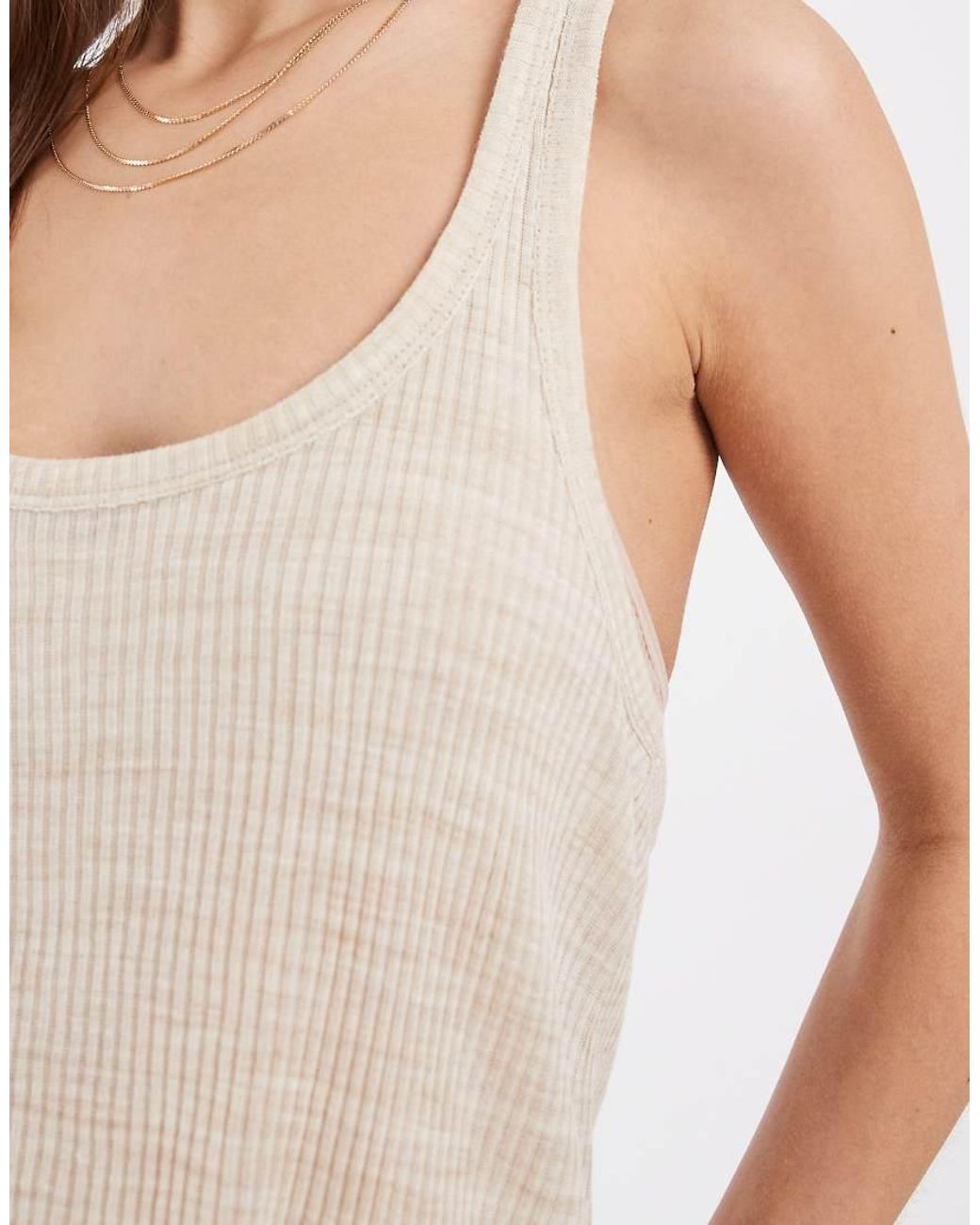 ASOS White Sheer Rib Scoop Neck Vest