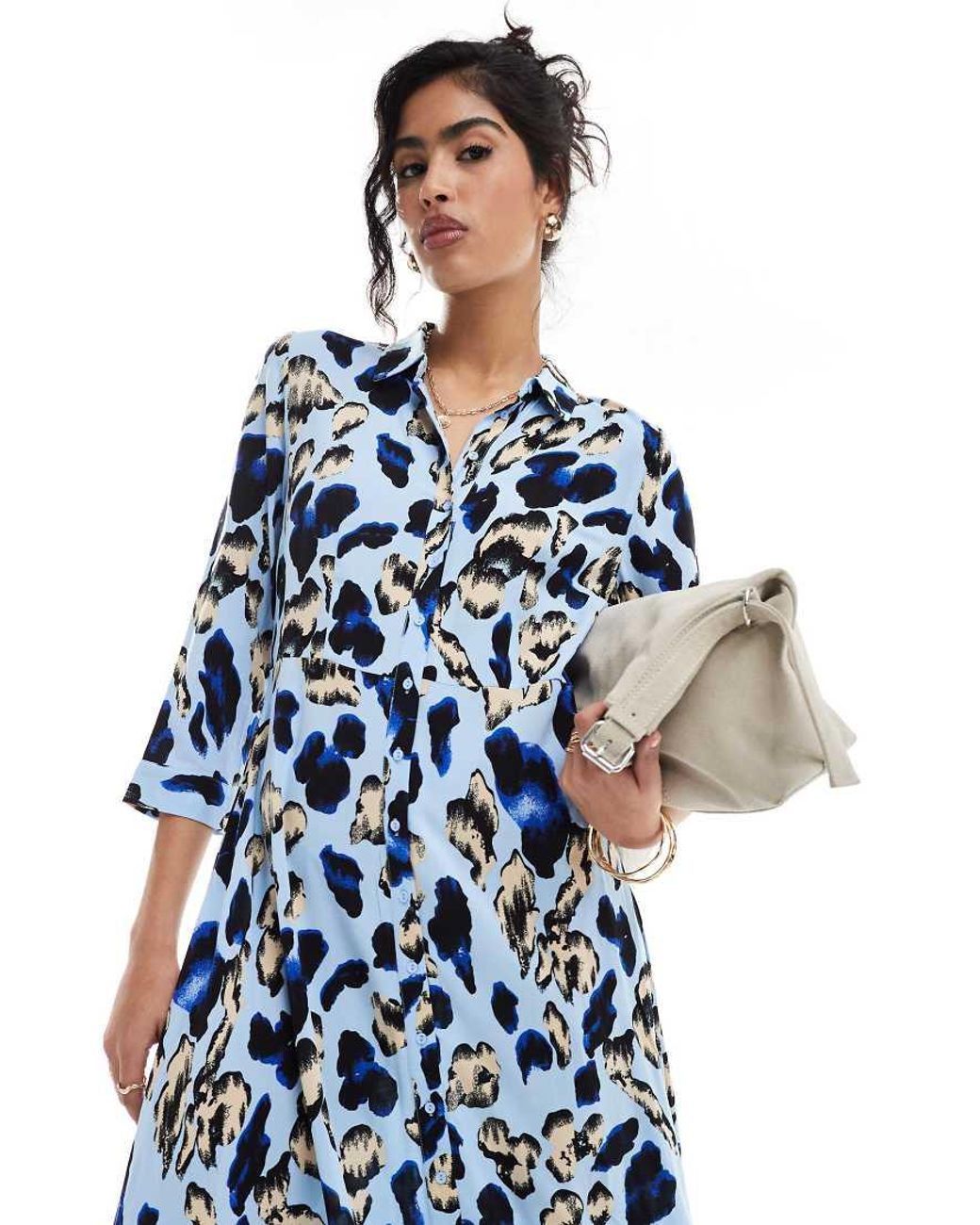 Y.A.S Blue Maxi Shirt Dress