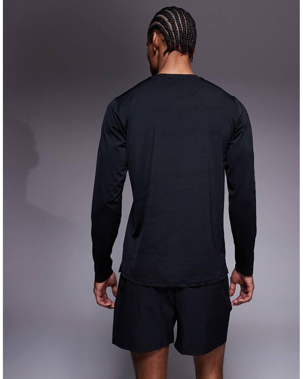 New Balance Gray Reflective Poly Long Sleeve Running T-Shirt for men
