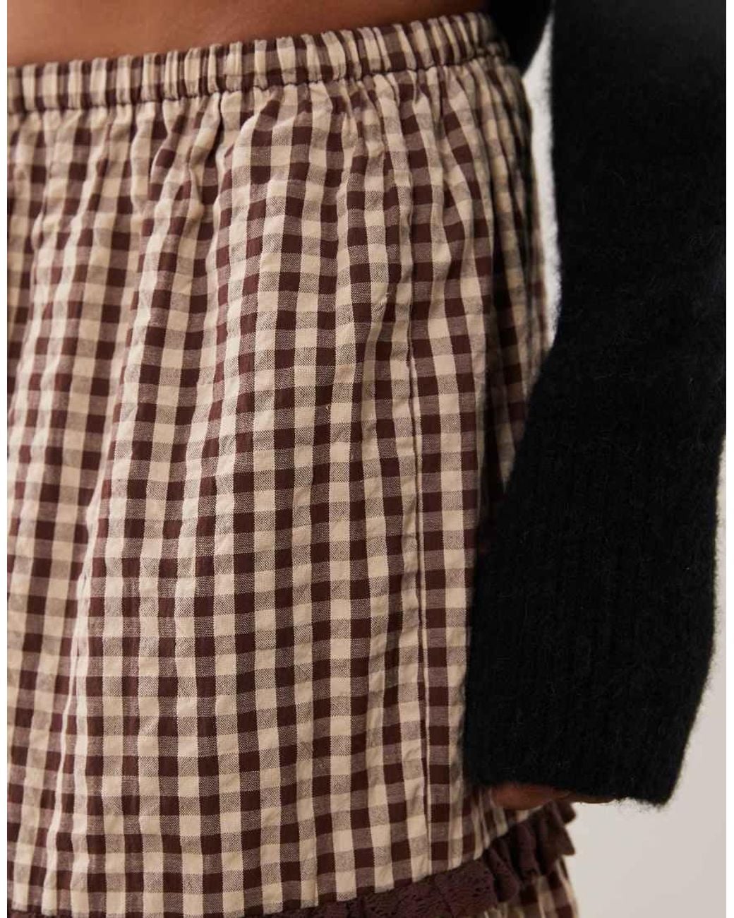 Miss Selfridge Brown Tiered Maxi Skirt
