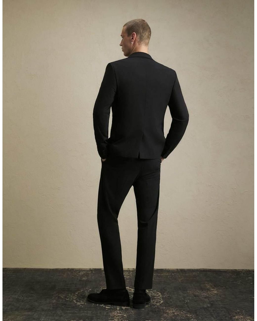 River Island Brown Skinny Fit Suit Trousers for men