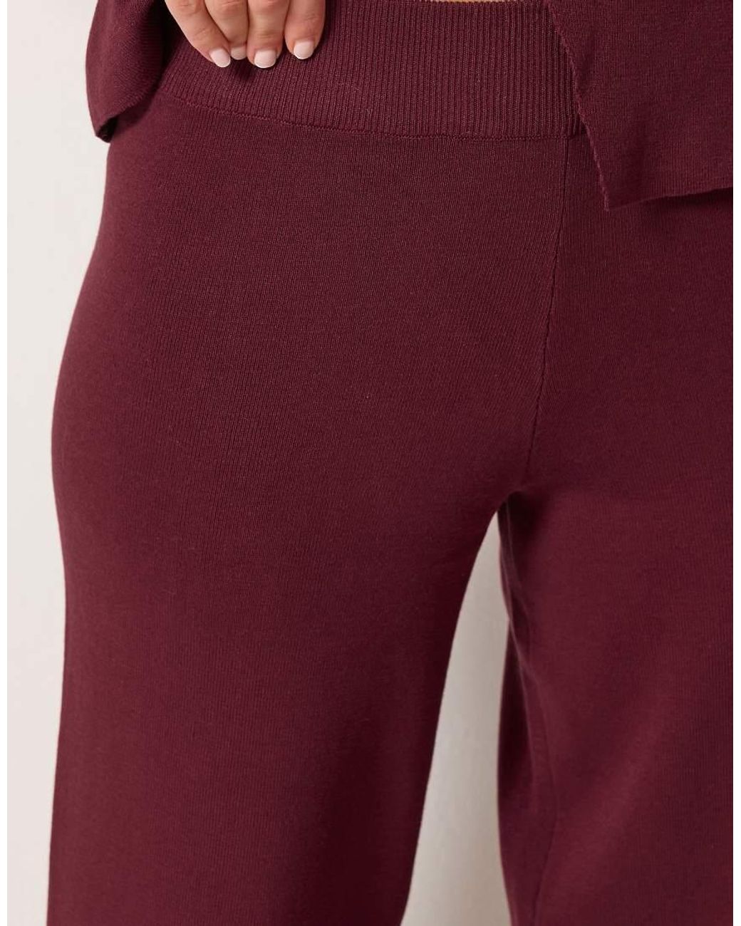 Long Tall Sally Purple Knitted Wide Leg Trousers
