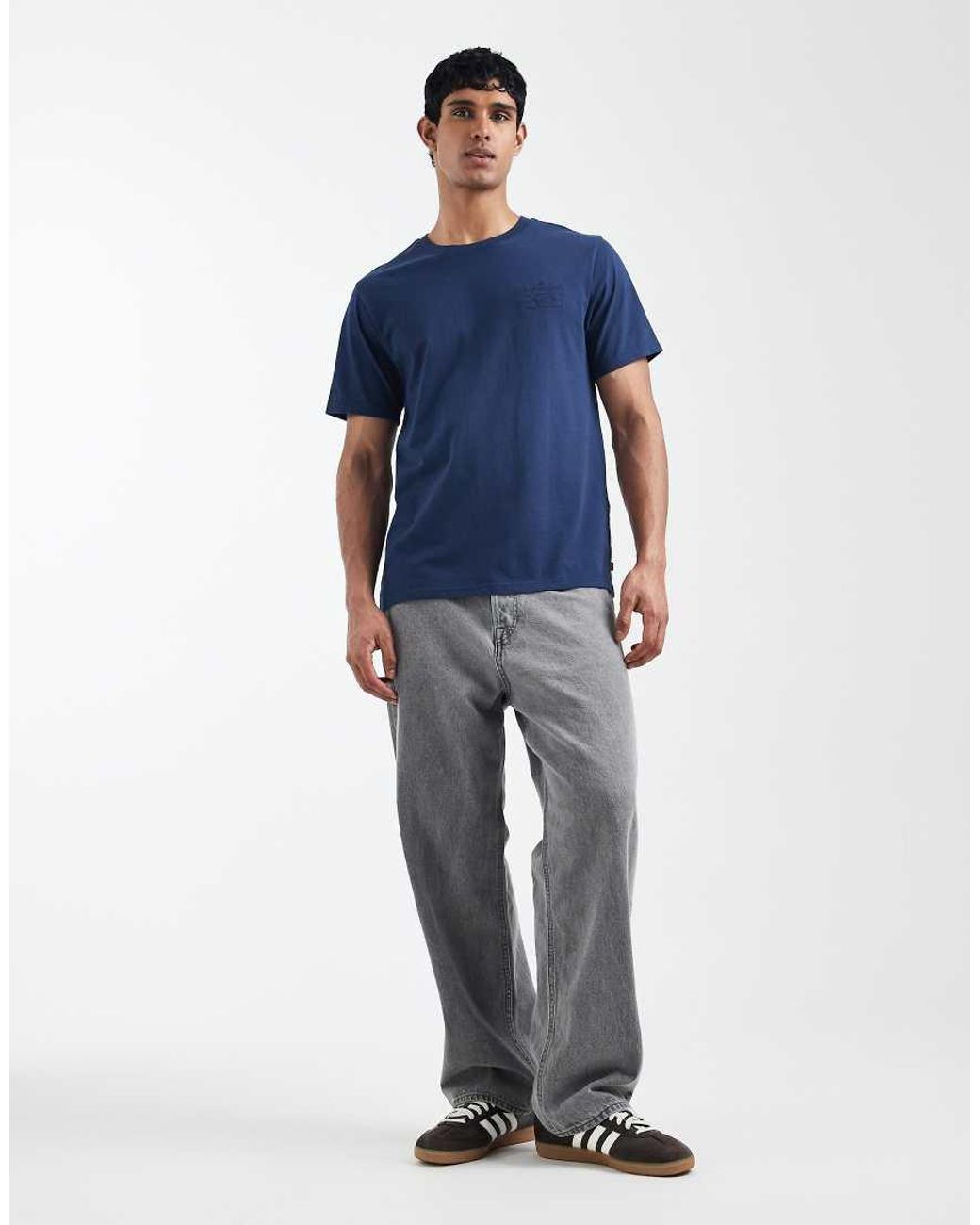 Levi's Blue Embroidered Chest Logo Relaxed T-shirt for men