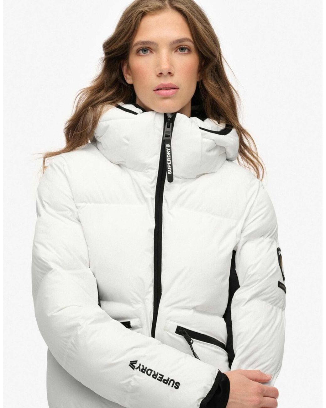 Superdry White – ski-bomberjacke