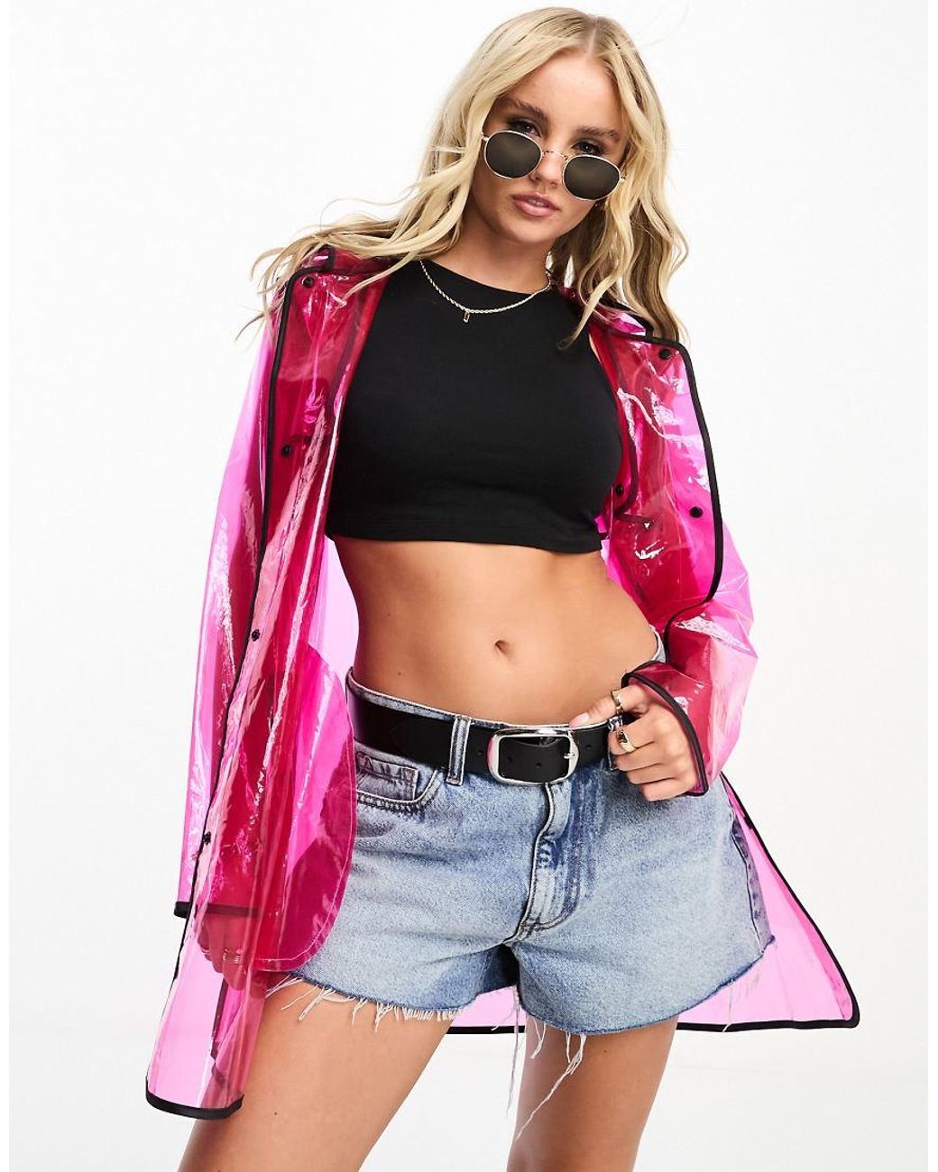 Cropped rain mac sales