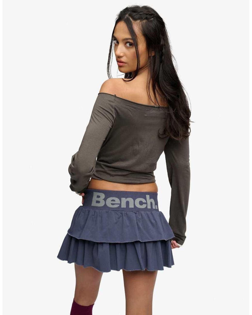 Bench x Superdry & Co Blue Low Rise Tiered Skirt