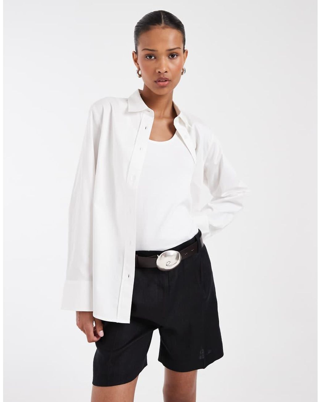 & Other Stories Gray Pure Cotton Regular Fit Shirt