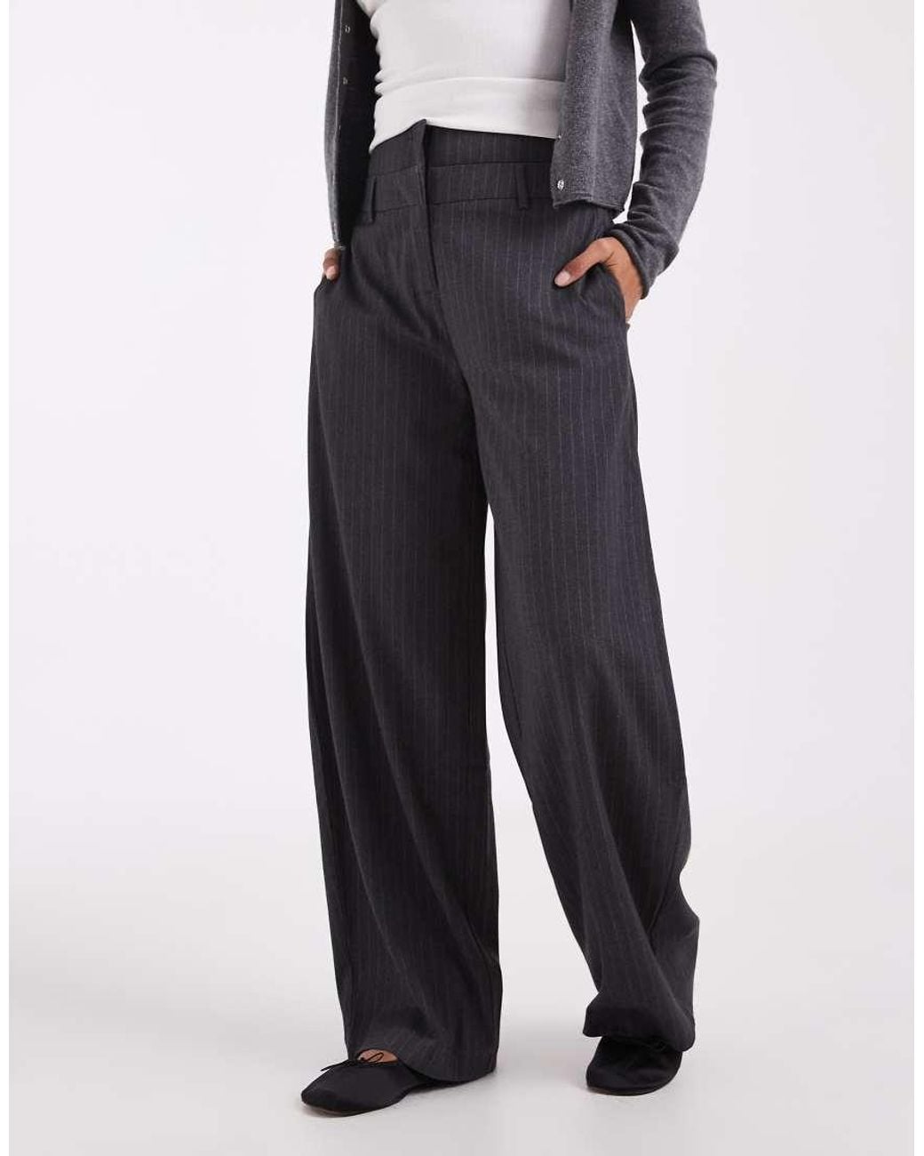 ASOS Blue Tailored Corset Waist Barrel Trousers