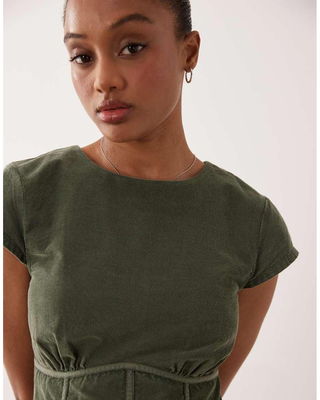 ASOS Green Asos Design Tall Cord Corset Inspired Sleeveless Mini Dress