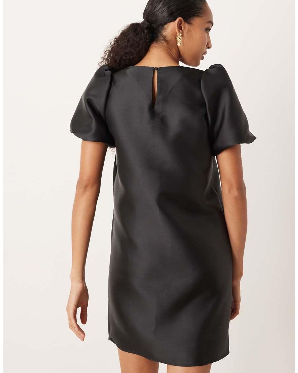 Vila Black Volume Sleeve Mini Dress
