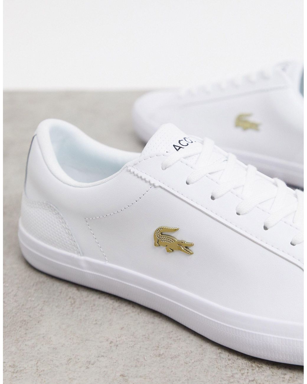 Lacoste Lerond Gold Croc Sneakers White for |