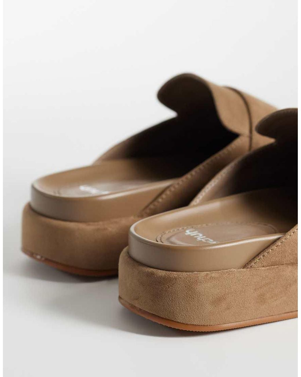 Schuh Brown Tiramisu Flatform Loafer Style Mules