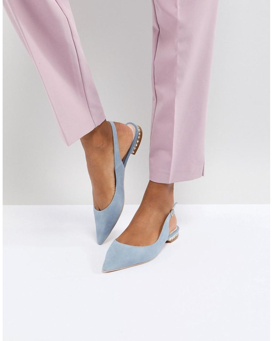 light blue flat shoes