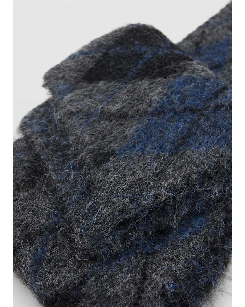 Sciarpa Grigia A Losanghe di Mango in Blue