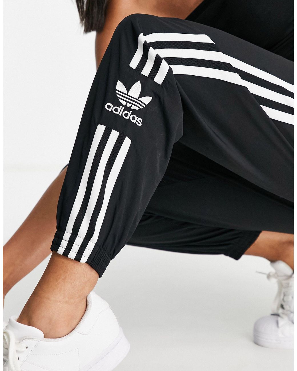 adidas Originals Lock Up Three Stripe Track Pants in Grey