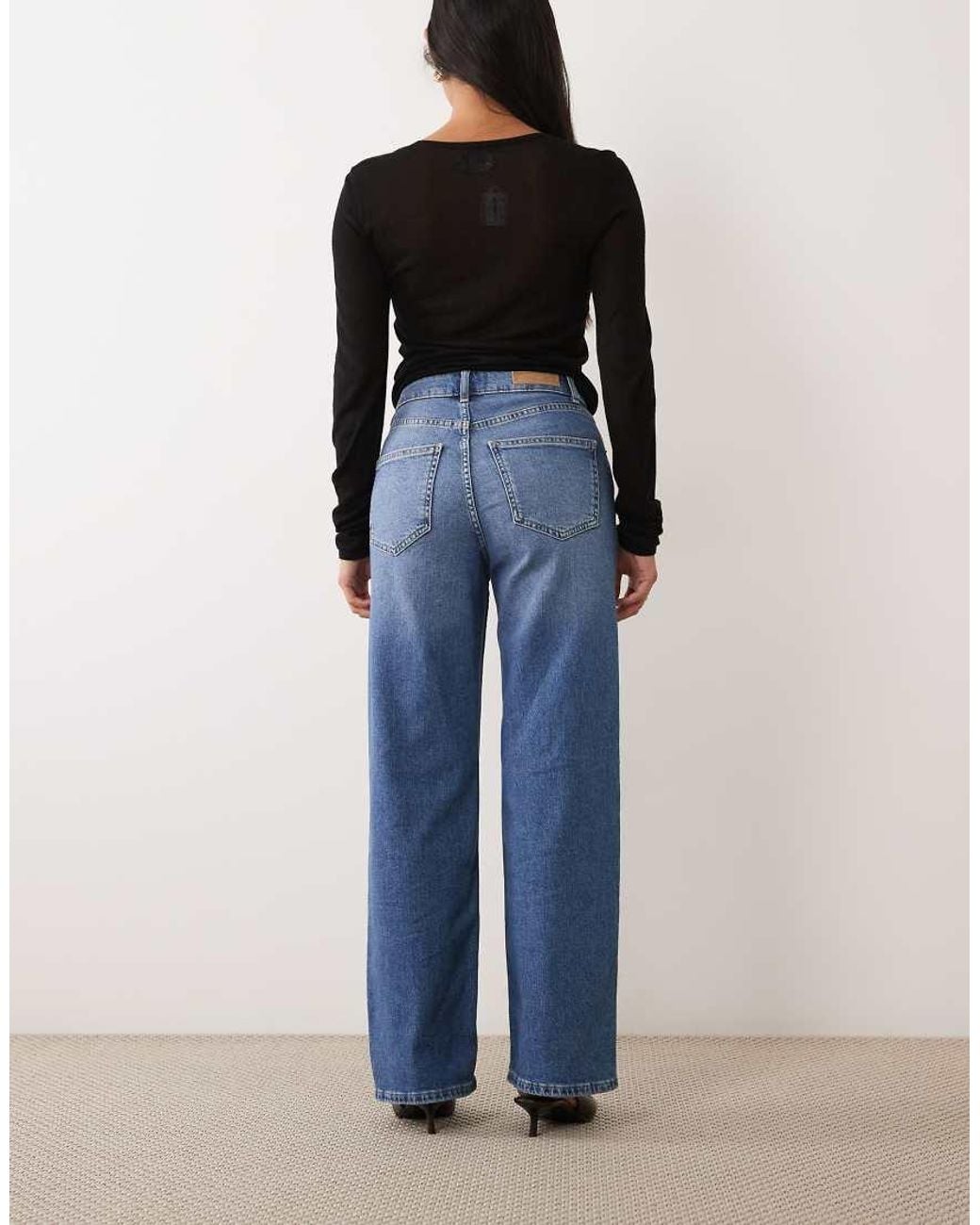 Only Petite Blue Juicy High Waist Wide Leg Jeans