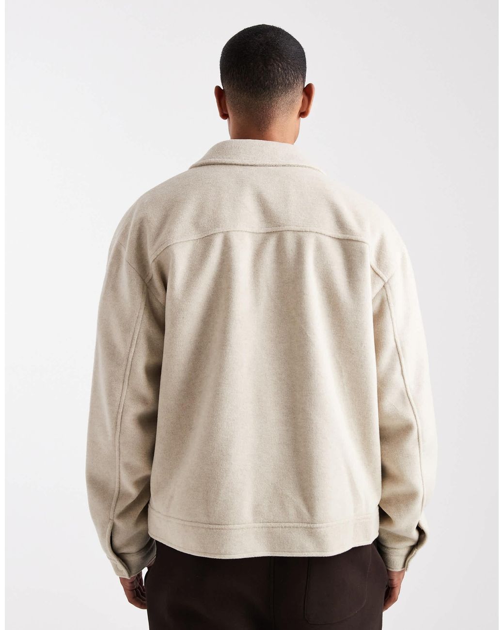 ASOS Natural Wool Look Harrington for men