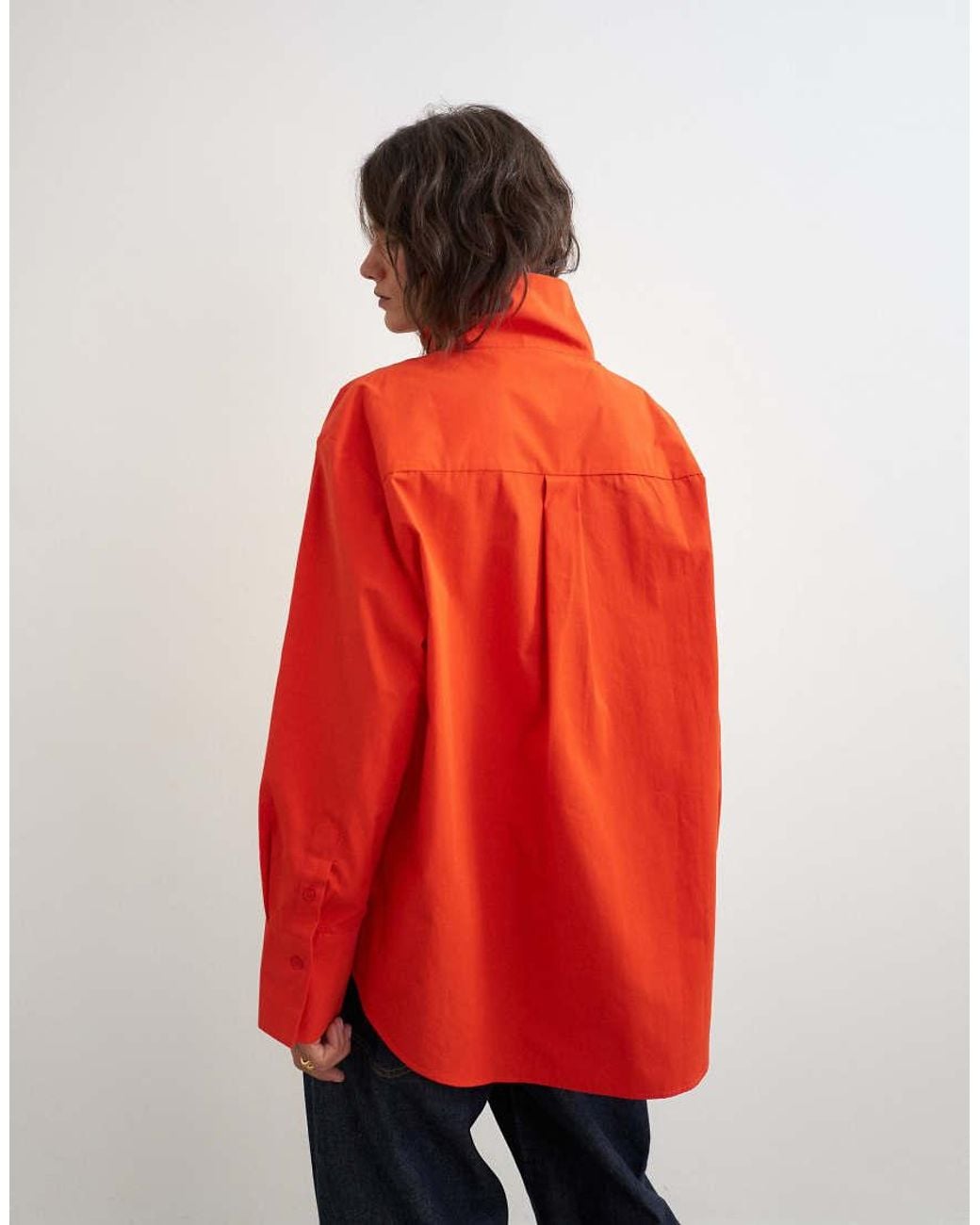 TOPSHOP Red Funnel Neck Shirt
