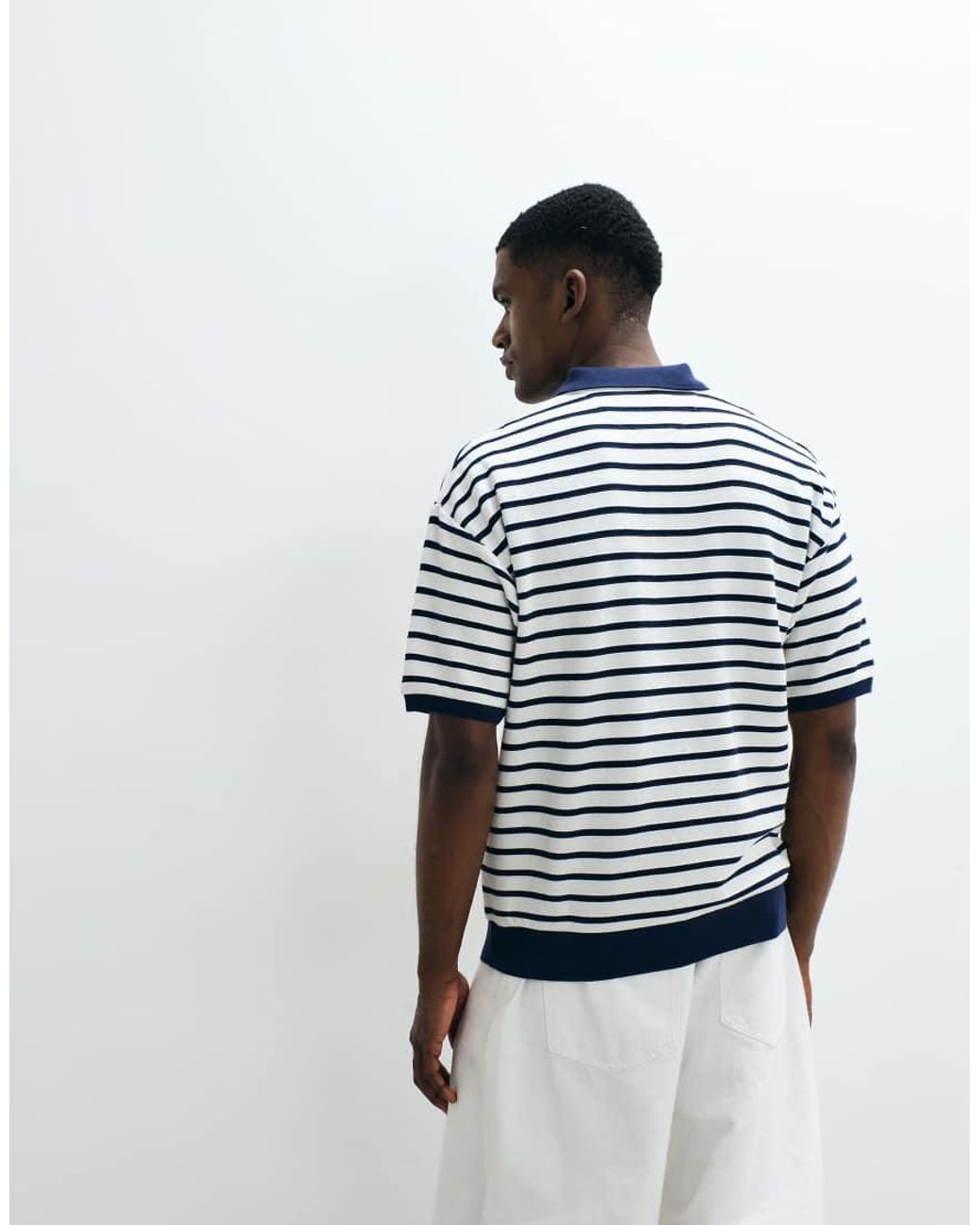 Polo Ralph Lauren Blue Knit Relaxed Fit Short Sleeve Striped Polo for men
