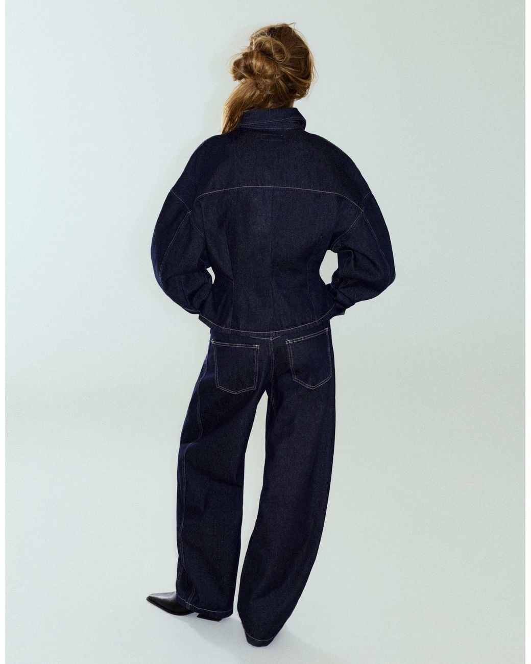 Pull&Bear Blue Tailliertes denim-hemd