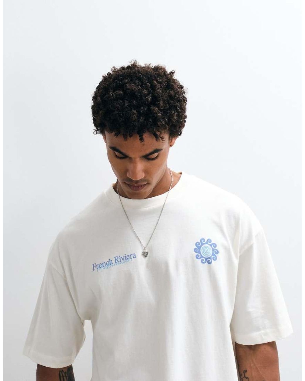 ASOS White Oversized T-shirt With Floral Print for men
